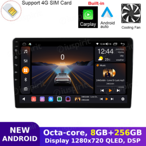 ANDROID autoradio navigatore universale 9/10.1 pollici CarPlay Android Auto GPS USB WI-FI Bluetooth 4G LTE