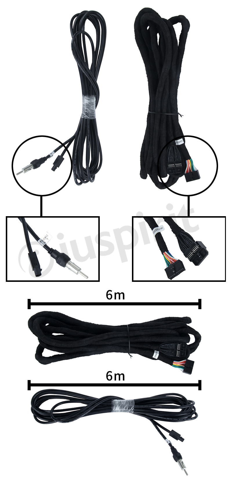 Cavo ISO e cavo antenna per autoradio per le vetture BMW e Mercedes con la fibra ottica o navigatore originale - immagine 4