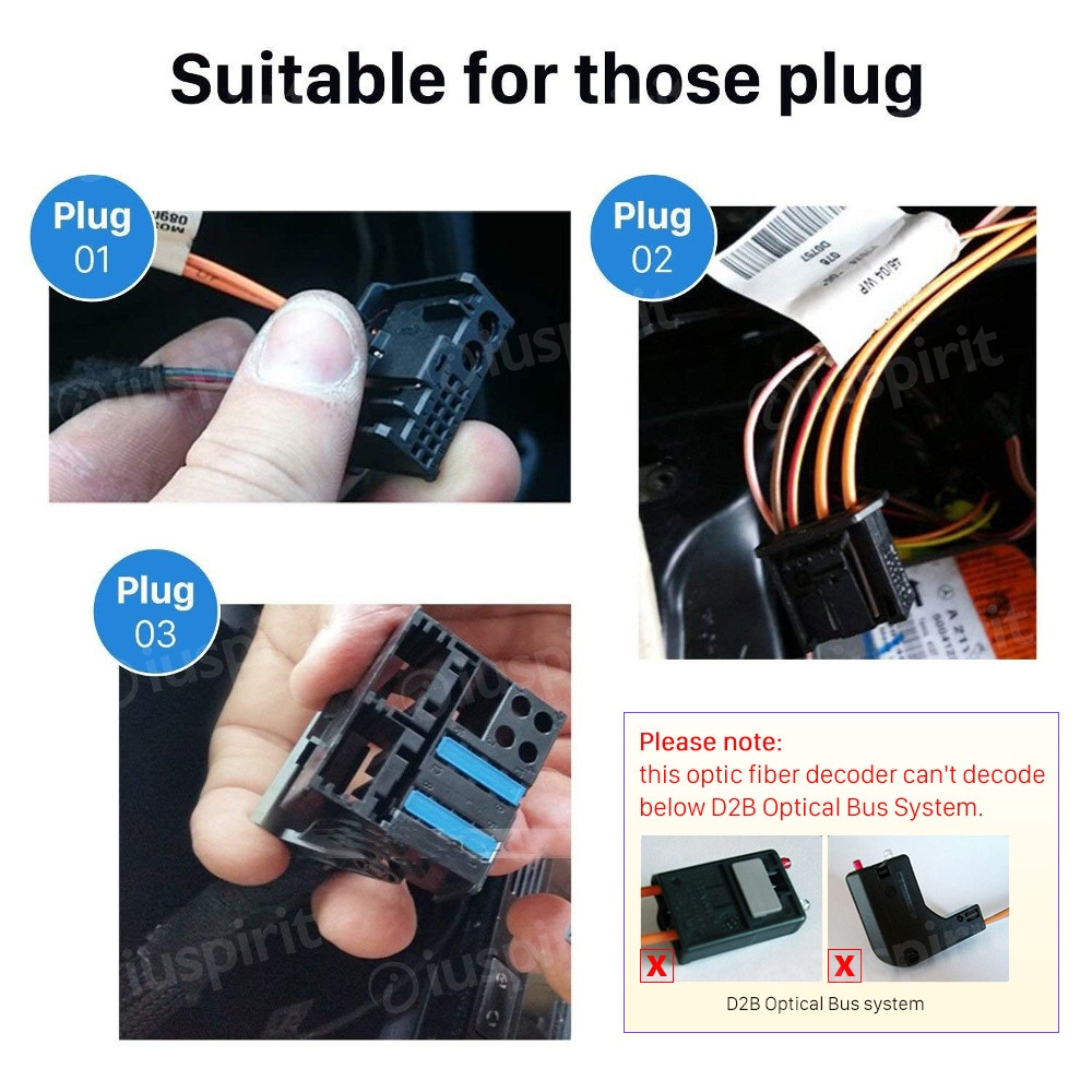 CAN-BUS decoder fibra ottica per Mercedes ML/R/GL Porsche Boxster/Cayman/911 977 decoder fibra ottica amplificatori Mercedes Bose Harmon Kardon - immagine 4