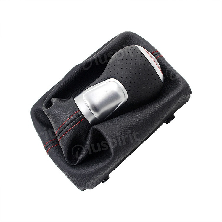 6-speed gear shift knob for Audi A4 S4 B8 8K A5 8T Q5 8R S LINE 2008-2015 headphones with red stitching - Image 2