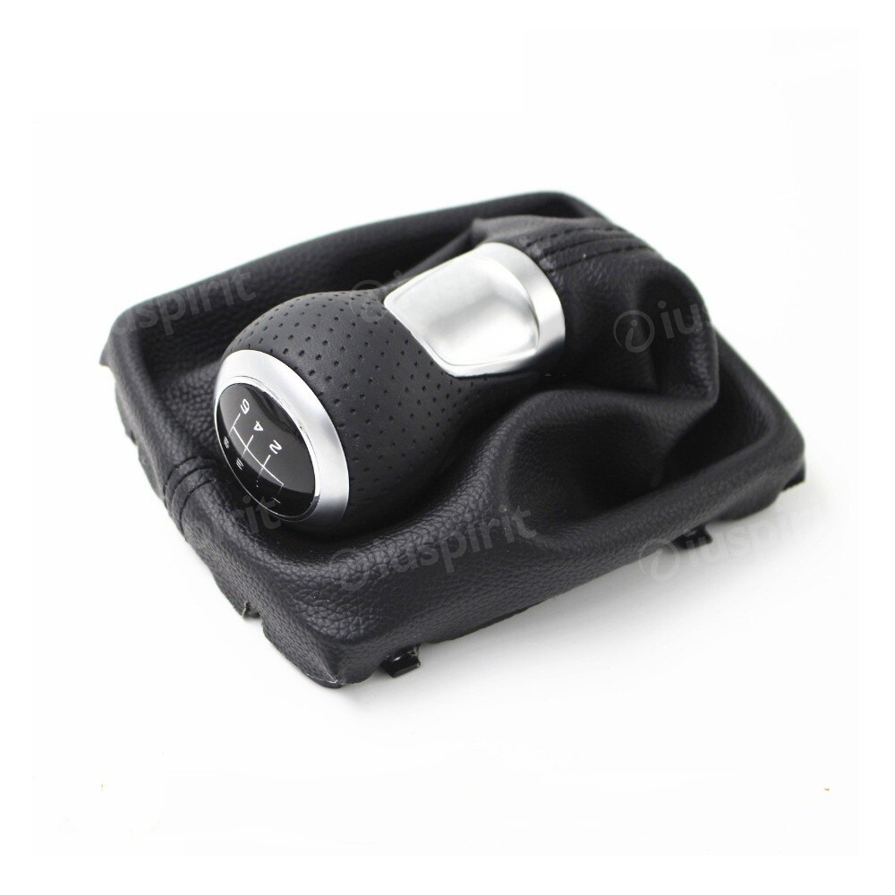6-speed gear shift knob for Audi A4 S4 B8 8K A5 8T Q5 8R S LINE 2008-2015 headphones with black stitching - Image 2