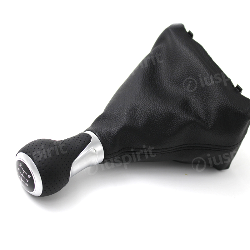 6-speed gear shift knob for Audi A4 S4 B8 8K A5 8T Q5 8R S LINE 2008-2015 headphones with black stitching - Image 3