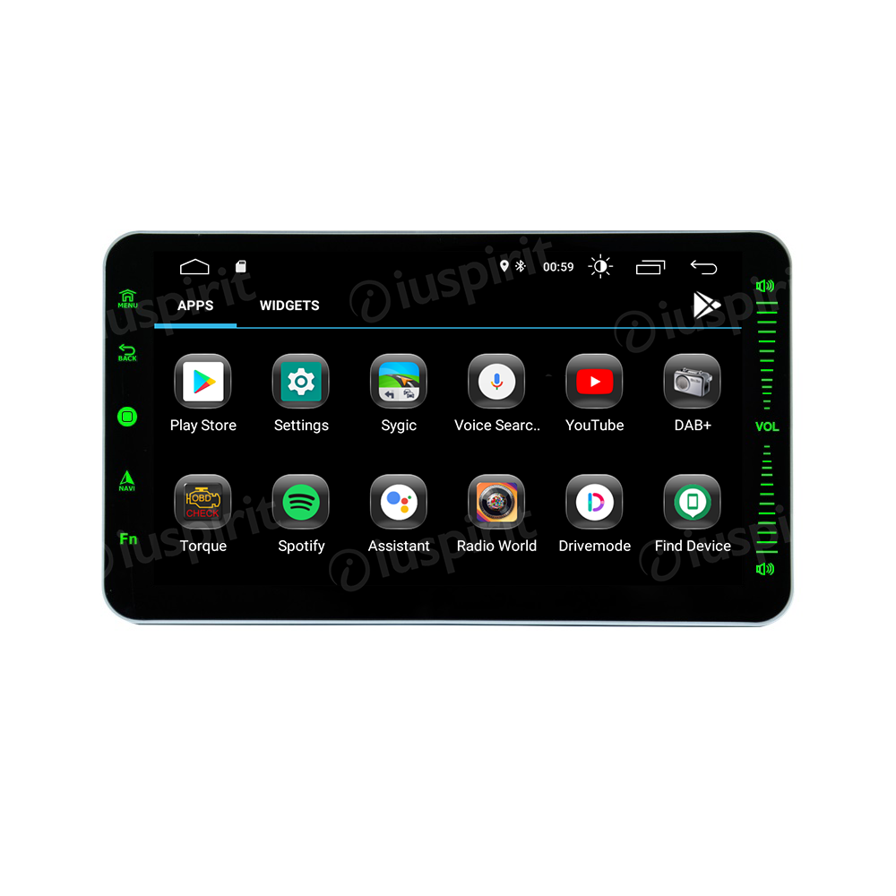 ANDROID autoradio 1 DIN navigatore universale 10.1 pollici Car Play Android Auto GPS USB SD WI-FI Bluetooth Mirrorlink