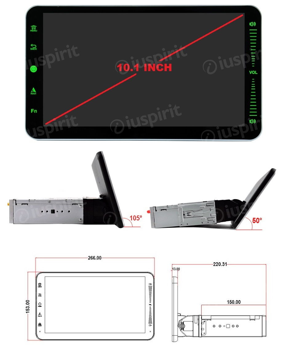 ANDROID autoradio 1 DIN navigatore universale 10.1 pollici Car Play Android Auto GPS USB SD WI-FI Bluetooth Mirrorlink - immagine 3