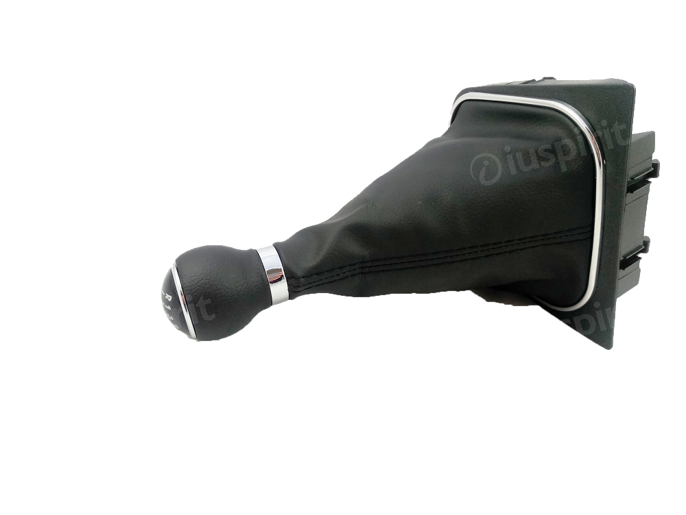 Pomello cambio 6 marce per VW Golf 5, Golf 6 Jetta Scirocco cuffia leva cambio 6 marce cuciture rosse - immagine 5