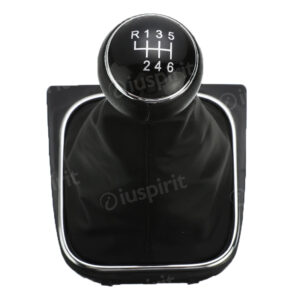 Pomello cambio 6 marce per VW Golf 5, Golf 6 Jetta Scirocco cuffia vera pelle leva cambio 6 marce cuciture nere