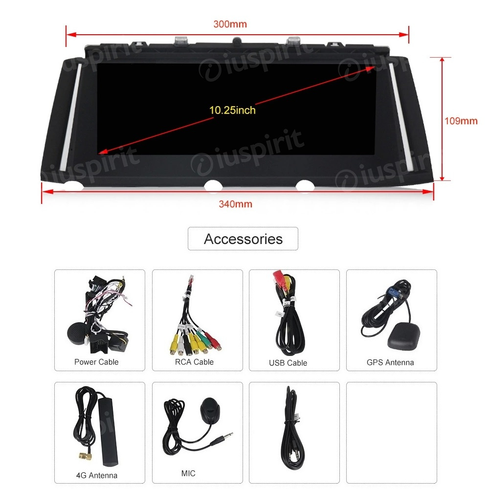 ANDROID navigatore per BMW Serie 7 F01 F02 Sistema NBT 10.25 pollici WI-FI GPS 4G LTE Bluetooth MirrorLink 4GB RAM 64GB ROM - immagine 6