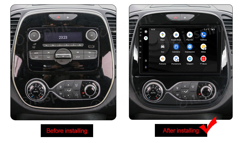 ANDROID autoradio navigatore per Renault Captur 2016-2019 CarPlay Android Auto GPS USB WI-FI Bluetooth 4G LTE - immagine 9