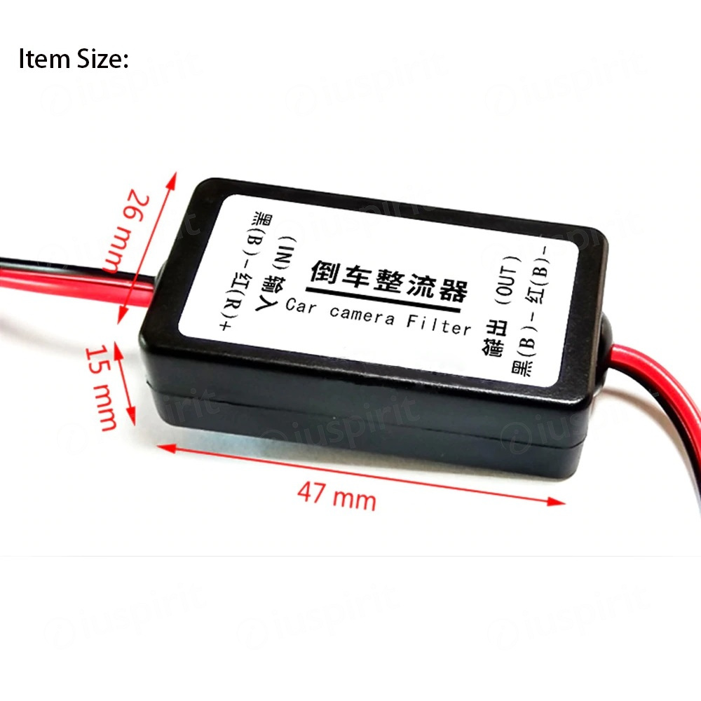 Relè raddrizzatore di immagine per telecamera vista posteriore, raddrizzatore filtro del condensatore di potenza 12V per la telecamera di retromarcia - immagine 6