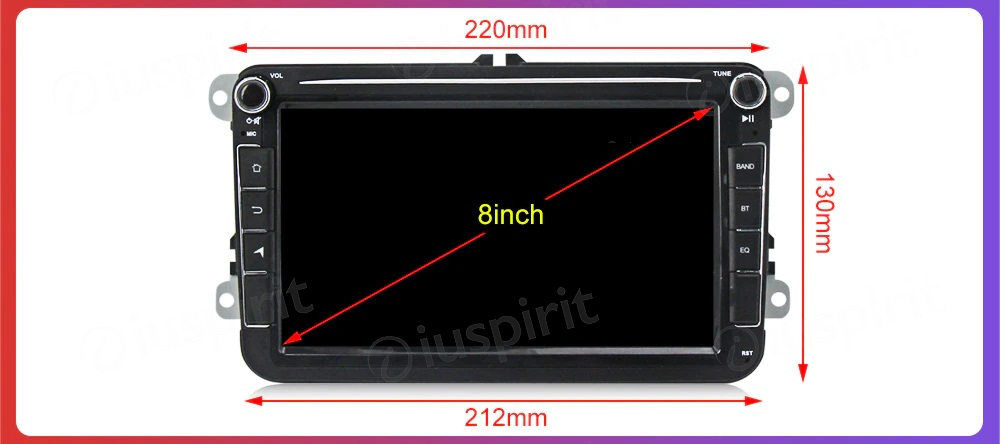 ANDROID autoradio navigatore per VW Golf 5 Golf 6 Passat Tiguan Jetta Polo Touran Caddy Scirocco Skoda Seat GPS WI-FI USB Bluetooth MirrorLink - immagine 9