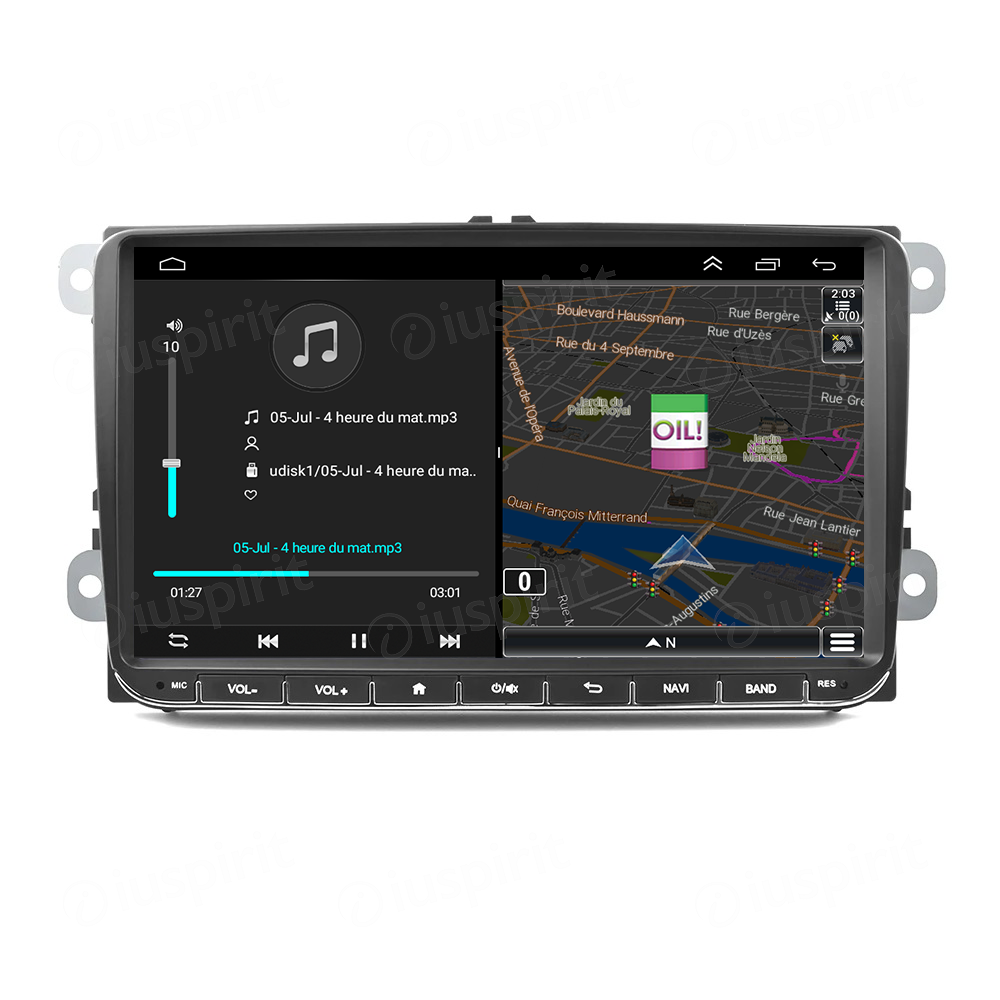 ANDROID autoradio navigatore per VW Golf 5 Golf 6 Passat Tiguan Jetta Polo Touran Caddy Scirocco Skoda Seat GPS WI-FI USB Bluetooth MirrorLink - immagine 5