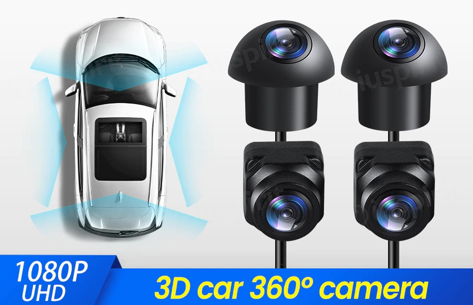360° cameras with 360° panoramic front left and right rear view for Android car radios - Image 2