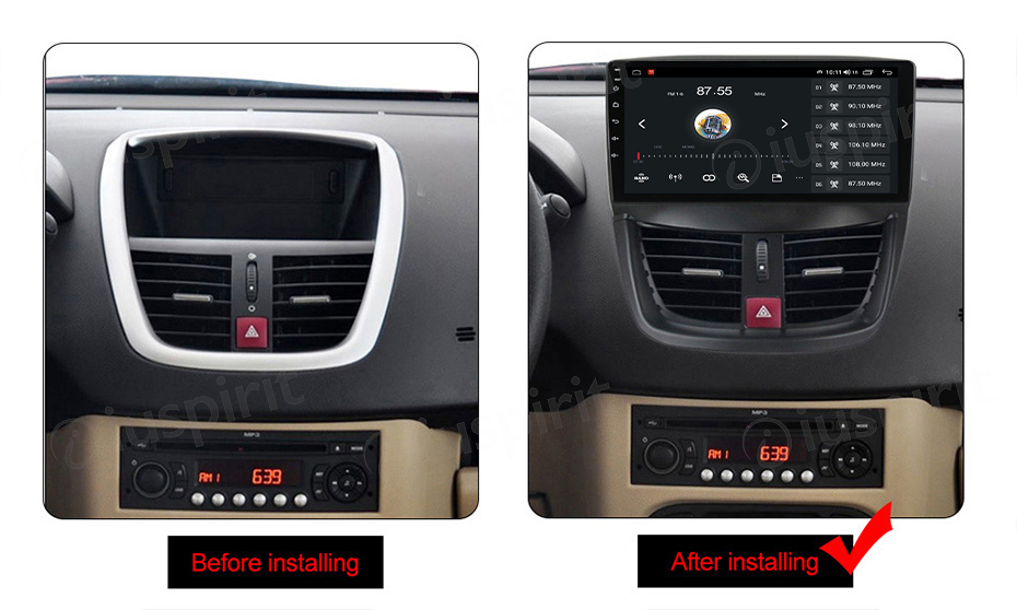 ANDROID autoradio navigatore per Peugeot 207 Peugeot 206 2007-2014 CarPlay Android Auto GPS USB WI-FI Bluetooth 4G LTE - immagine 6