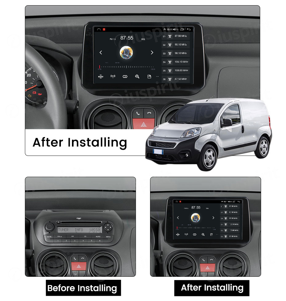 ANDROID autoradio navigatore per Fiat Fiorino Fiat Qubo Citroen Nemo Peugeot Bipper CarPlay Android Auto GPS USB WI-FI Bluetooth 4G LTE - immagine 7