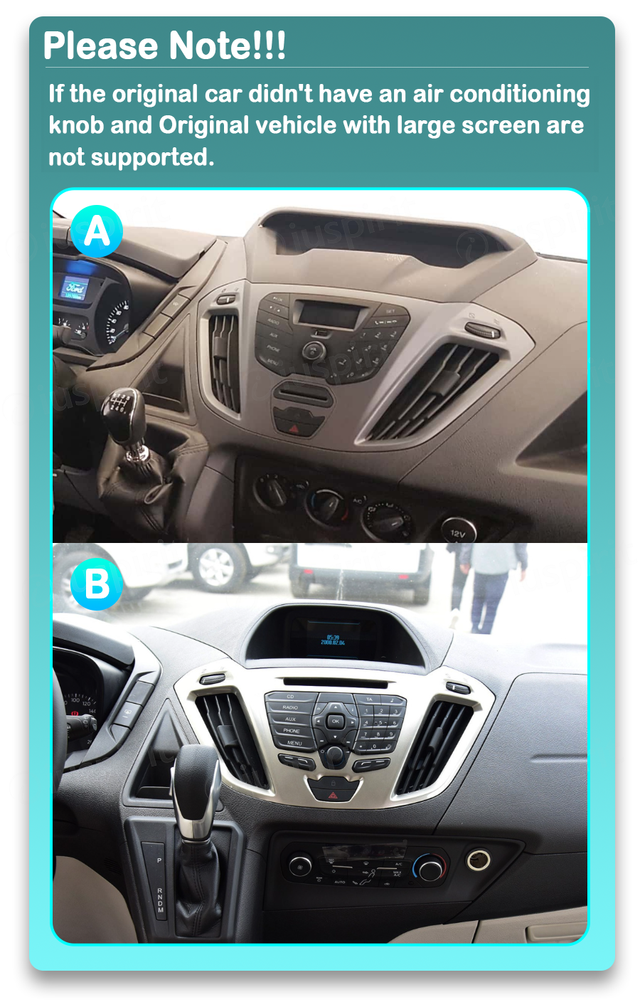 ANDROID autoradio navigatore per Ford Transit Ford Tourneo Custom 2013-2020 CarPlay Android Auto GPS USB WI-FI Bluetooth 4G LTE - immagine 9