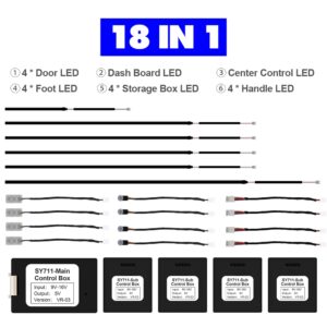 RGB LED Luce d'ambiente per auto Kit LED di illuminazione al Neon in fibra ottica RGB Symphony universali