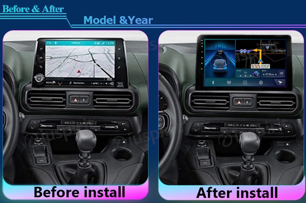 ANDROID autoradio navigatore per Citroen Berlingo Peugeot Rifter Peugeot Partner Opel Combo Fiat Doblo Toyota Proace City CarPlay Android Auto GPS USB WI-FI Bluetooth 4G LTE - immagine 6