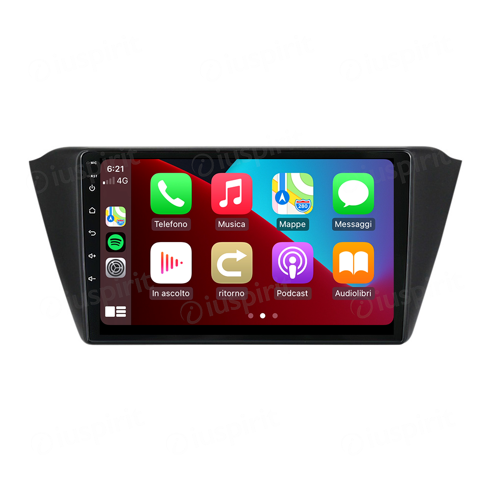 ANDROID autoradio navigatore per Skoda Fabia 2015-2019 CarPlay Android Auto GPS USB WI-FI Bluetooth 4G LTE