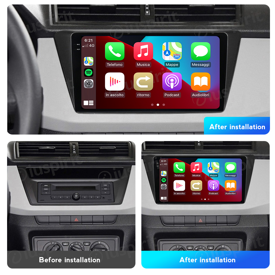 ANDROID autoradio navigatore per Skoda Fabia 2015-2019 CarPlay Android Auto GPS USB WI-FI Bluetooth 4G LTE - immagine 6