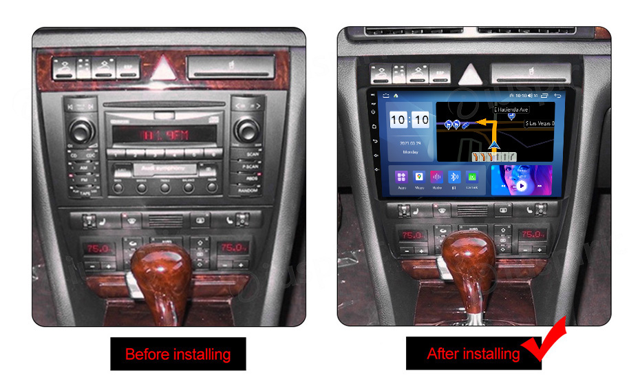ANDROID autoradio navigatore per Audi A6 Audi S6 Audi RS6 2005-2011 CarPlay Android Auto GPS USB WI-FI Bluetooth 4G LTE - immagine 6