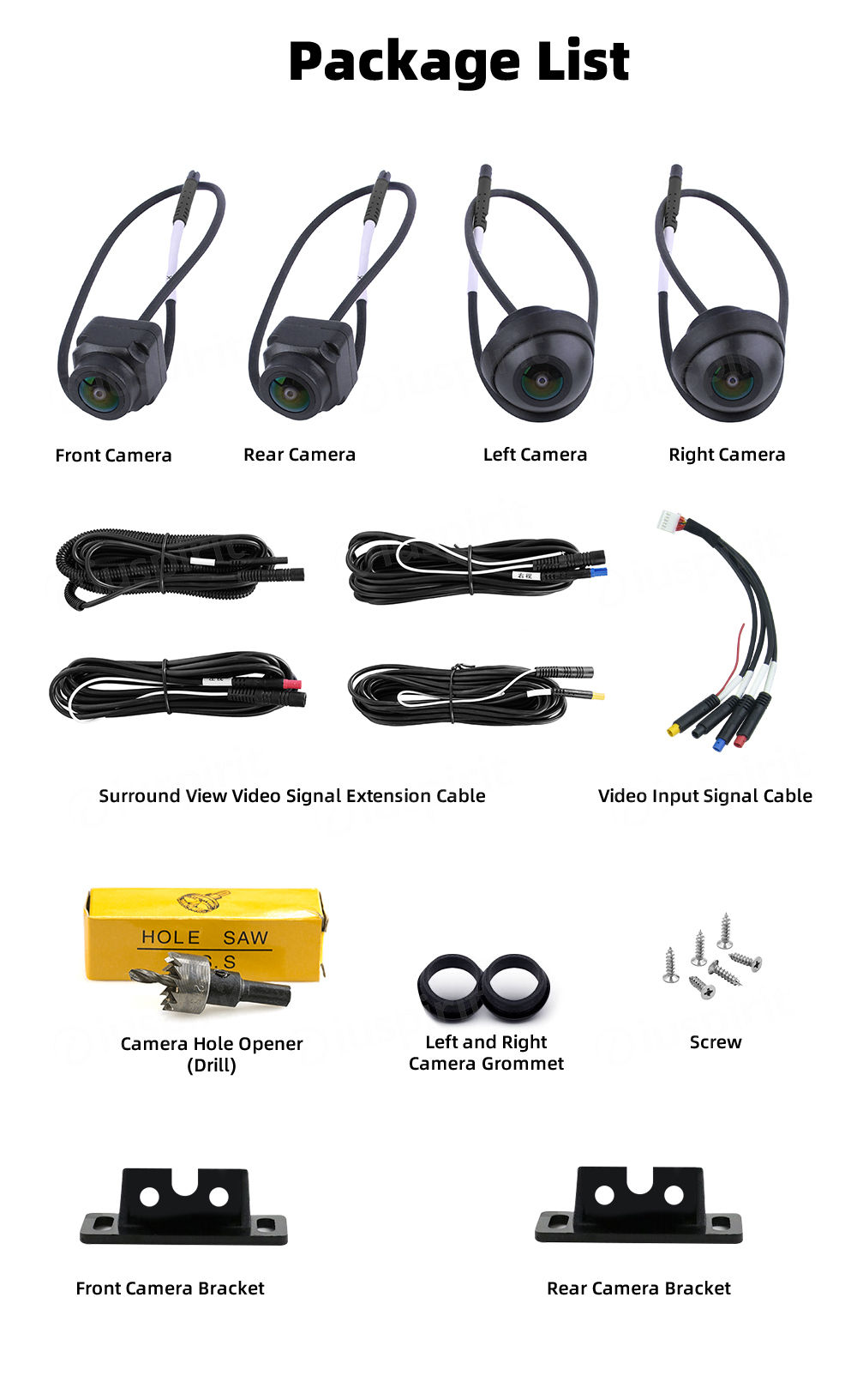 360° cameras with 360° panoramic front left and right rear view for Android car radios - Image 4