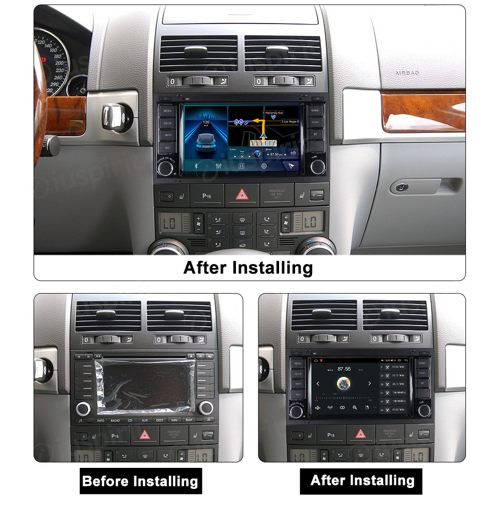 ANDROID autoradio navigatore per Volkswagen Touareg Trasporter T5 Multivan Android Auto GPS USB WI-FI Bluetooth 4G LTE - immagine 6