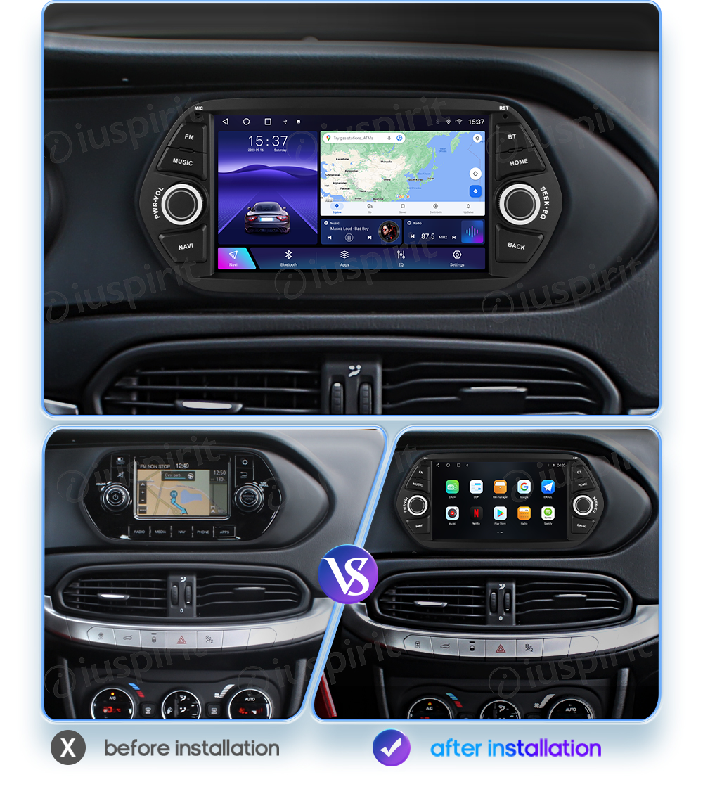 ANDROID autoradio navigatore per Fiat Tipo 2015 2016 2017 2018 CarPlay Android Auto GPS USB WI-FI Bluetooth 4G LTE - immagine 8