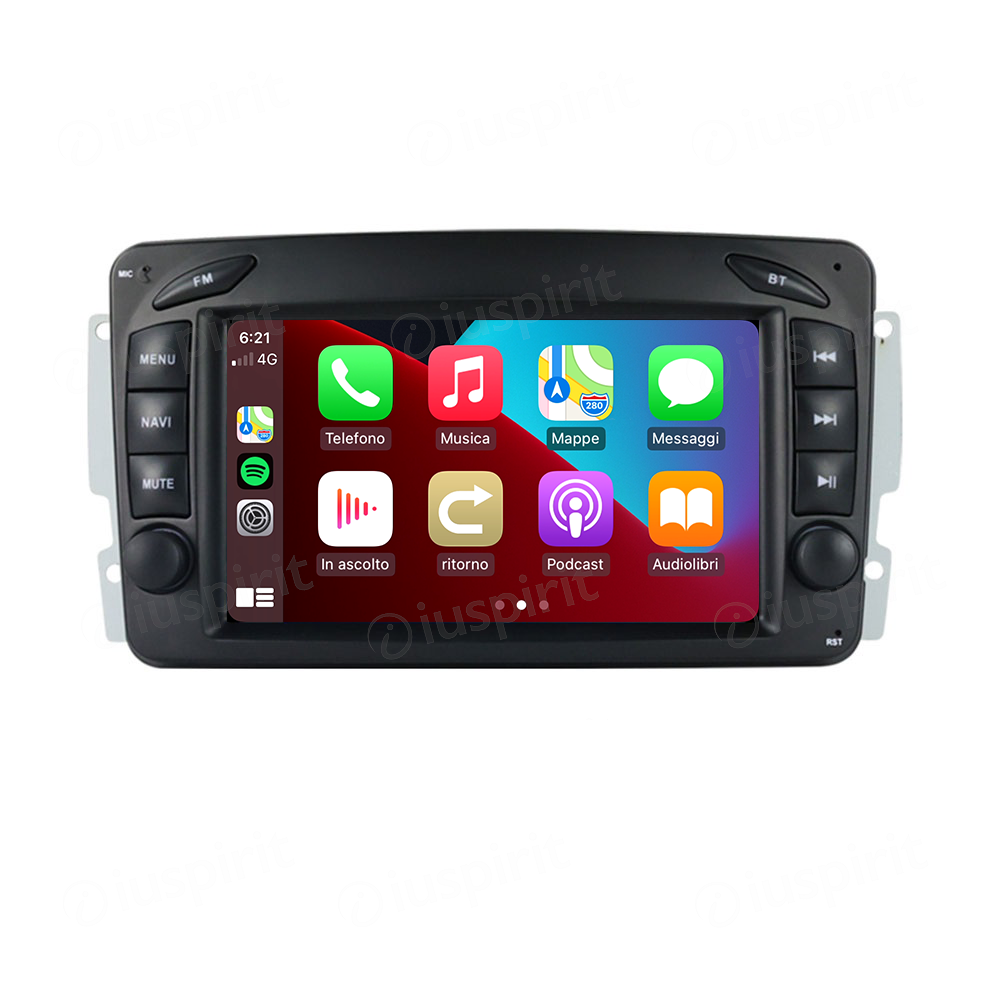 ANDROID autoradio navigatore per Mercedes classe C W203 classe CLK W209 classe A W168 classe G W463 classe E W210 Vito Viano Android Auto GPS USB WI-FI Bluetooth 4G LTE
