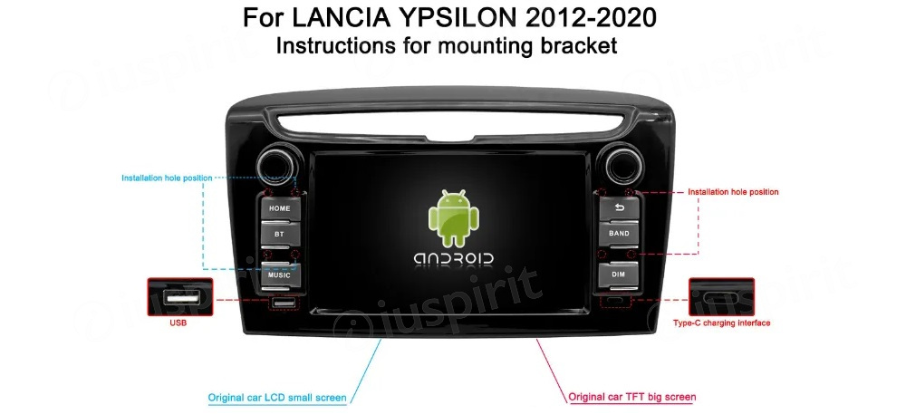 ANDROID autoradio navigatore per Lancia Ypsilon 2012-2020 CarPlay Android Auto GPS USB WI-FI Bluetooth 4G LTE - immagine 7