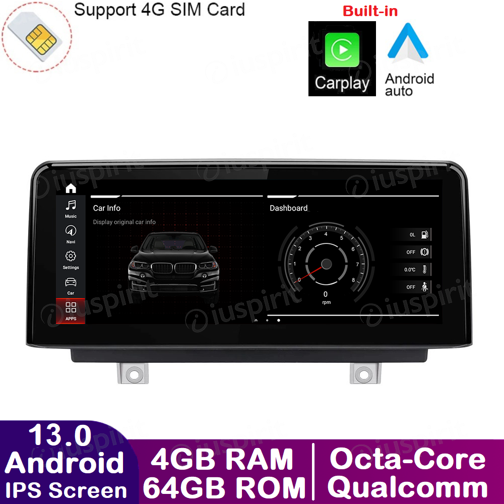 ANDROID navigatore per BMW Serie 2 F22 F45 F46 MPV Series 3 F30 F31 F34 F35 G20 Serie 4 F32 F33 F36 Sistema EVO CarPlay Android Auto WI-FI GPS 4G LTE Bluetooth 4GB RAM 64GB ROM