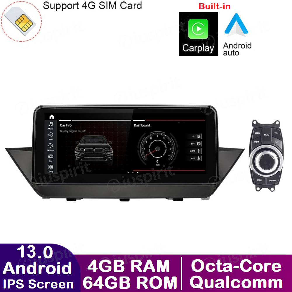 ANDROID navigatore per BMW X1 E84 2009-2015 senza schermo originale, 10.25 pollici CarPlay Android Auto WI-FI GPS 4G LTE Bluetooth 4GB RAM 64GB ROM