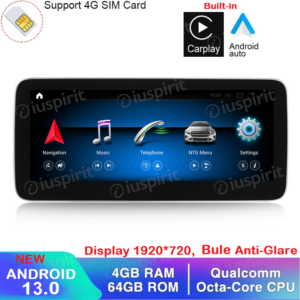 ANDROID navigatore per Mercedes Classe A W176 Classe GLA X156 Classe CLA W117 2013-2015 NTG 4.5 10.25 pollici 4GB RAM 64GB ROM Octa-Core CarPlay Android Auto Bluetooth GPS WI-FI