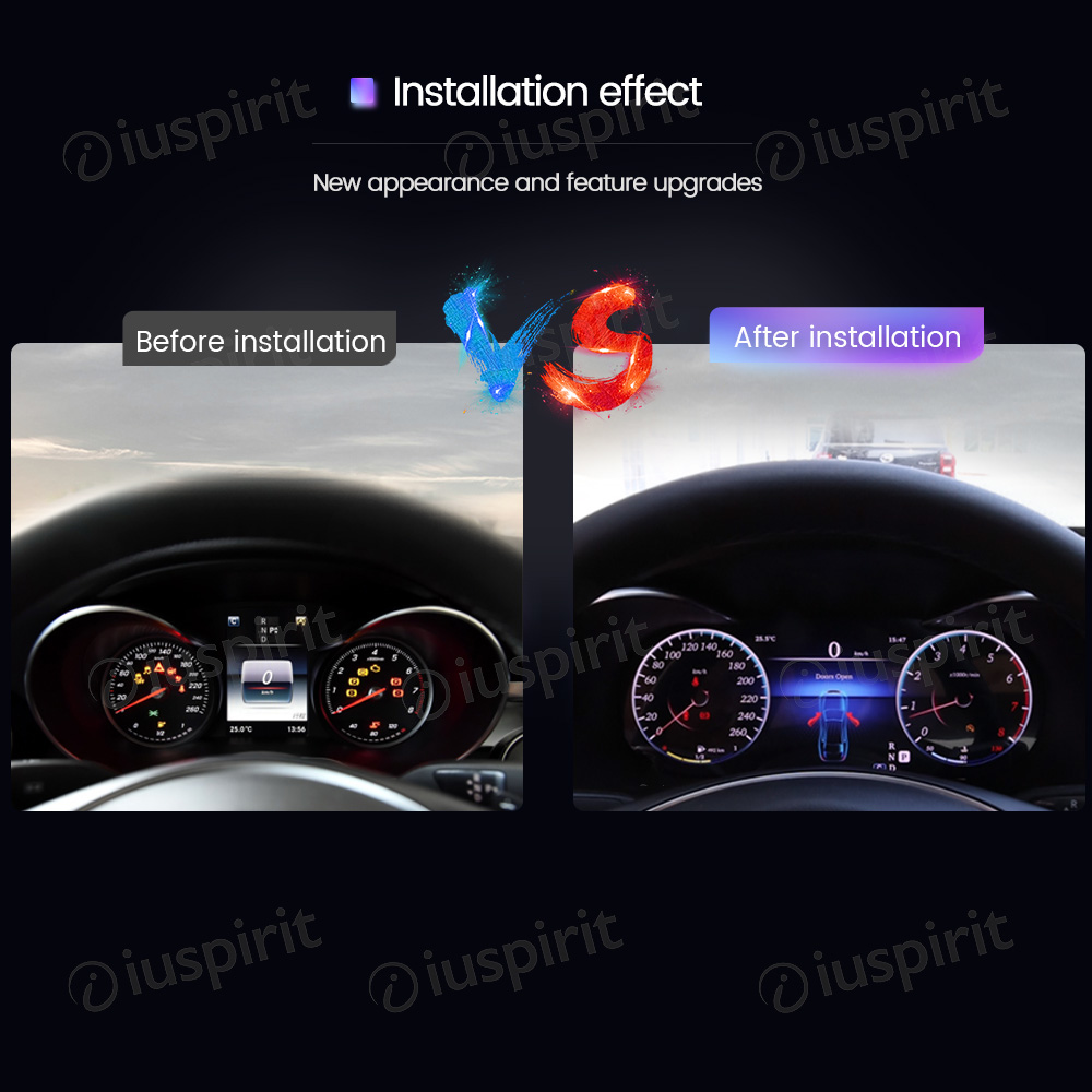 Tachimetro LCD conta KM digitale per Mercedes Benz classe C W205 classe GLC X205 2015-2018 NTG5.0 Dashboard digitale cluster - immagine 6