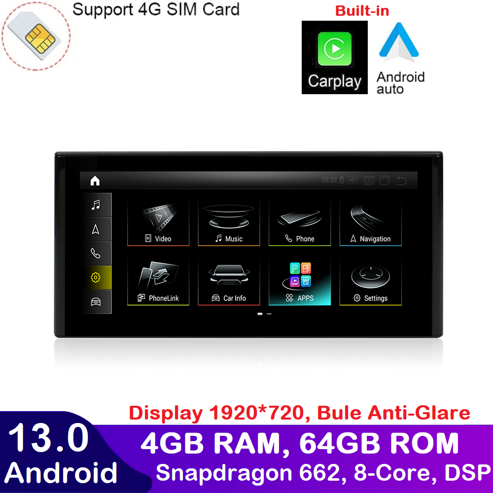 ANDROID navigatore per Audi A6 Audi A7 2012-2018 CarPlay Android Auto 10.25 pollici 4GB RAM 64GB ROM Octa-Core Bluetooth GPS WI-FI