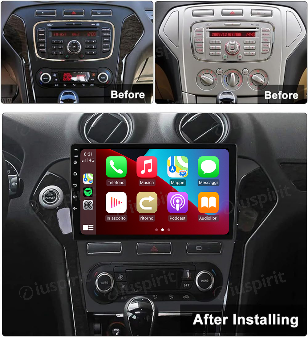 ANDROID autoradio navigatore per Ford Mondeo 2007-2010 CarPlay Android Auto GPS USB WI-FI Bluetooth 4G LTE - immagine 7