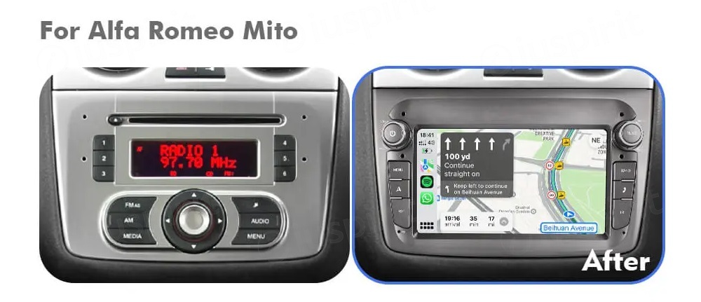 ANDROID autoradio navigatore per Alfa Romeo Mito CarPlay Android Auto GPS USB WI-FI Bluetooth 4G LTE - immagine 6