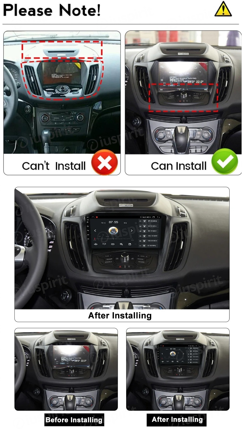 ANDROID autoradio navigatore per Ford Kuga Ford C-Max Ford Escape CarPlay Android Auto GPS USB WI-FI Bluetooth 4G LTE - immagine 6