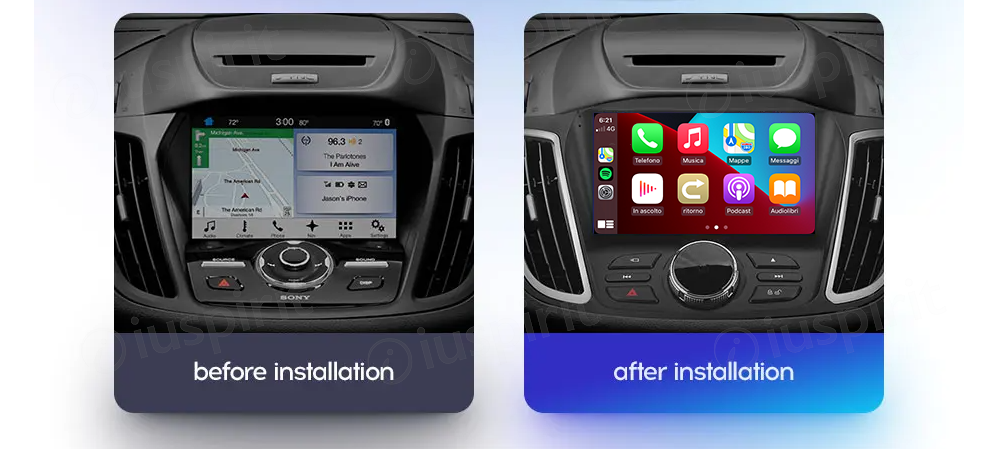 ANDROID autoradio navigatore per Ford Kuga Ford C-Max Ford Escape CarPlay Android Auto GPS USB WI-FI Bluetooth 4G LTE - immagine 6