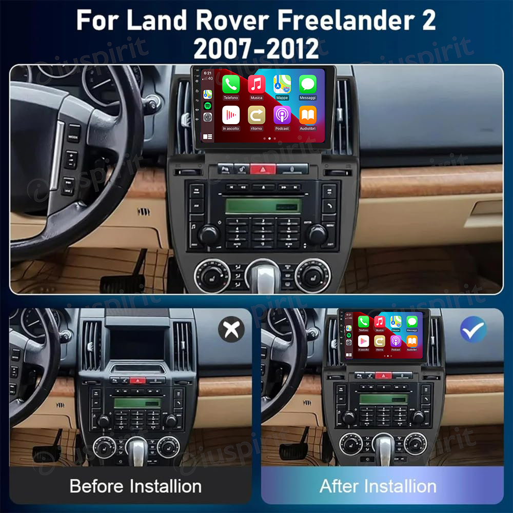 ANDROID autoradio navigatore per Land Rover Freelander 2 2007-2012 CarPlay Android Auto GPS USB WI-FI Bluetooth 4G LTE - immagine 6