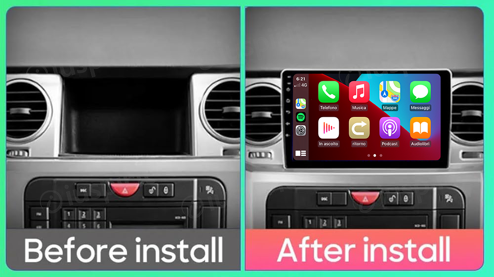 ANDROID autoradio navigatore per Land Rover Discovery 3 LR3 L319 CarPlay Android Auto GPS USB WI-FI Bluetooth 4G LTE color argento - immagine 6