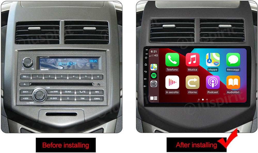 ANDROID autoradio navigatore per Chevrolet Aveo 2011-2015 CarPlay Android Auto GPS USB WI-FI Bluetooth 4G LTE - immagine 6