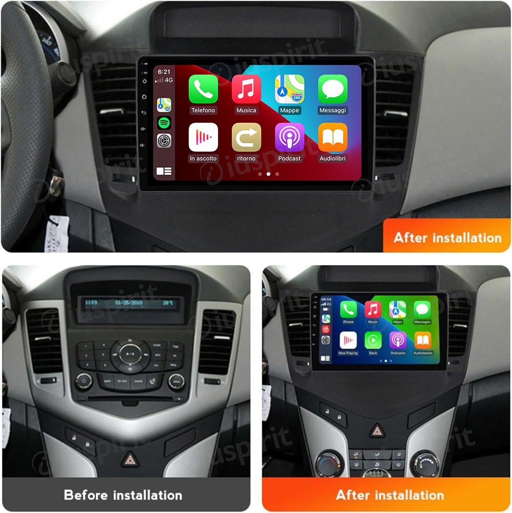 ANDROID autoradio navigatore per Chevrolet Cruze 2009-2011 CarPlay Android Auto GPS USB WI-FI Bluetooth 4G LTE - immagine 6