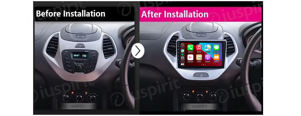 ANDROID autoradio navigatore per Ford KA 2015-2018 CarPlay Android Auto GPS USB WI-FI Bluetooth 4G LTE - immagine 6