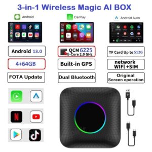 Android Auto CarPlay Ai BOX Wireless per Mercedes BMW Audi Volkswagen Ford Toyota Kia Wireless CarPlay BOX
