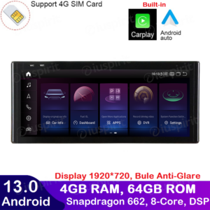 ANDROID navigatore per Audi Q3 2013-2018 CarPlay Android Auto 10.25 pollici 4GB RAM 64GB ROM Octa-Core Bluetooth GPS WI-FI