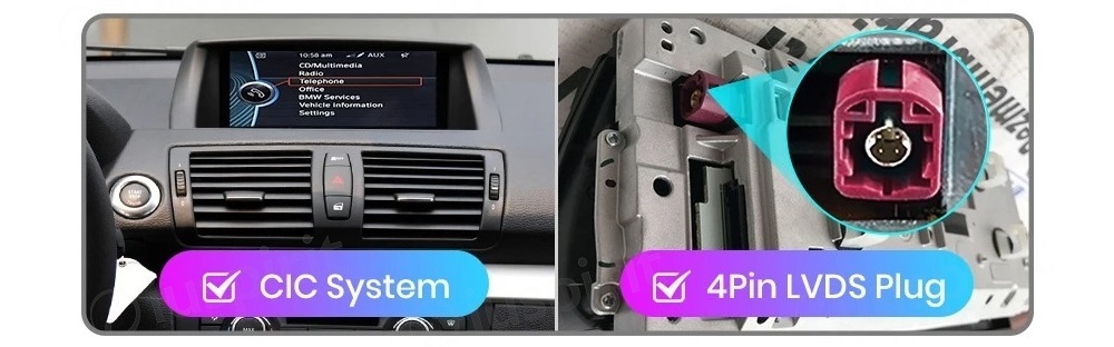 ANDROID navigatore per BMW Serie 1 BMW E87 BMW E81 BMW E82 BMW E88 2009-2012 Sistema CIC CarPlay Android Auto WI-FI GPS 4G LTE Bluetooth 4GB RAM 64GB ROM - immagine 8