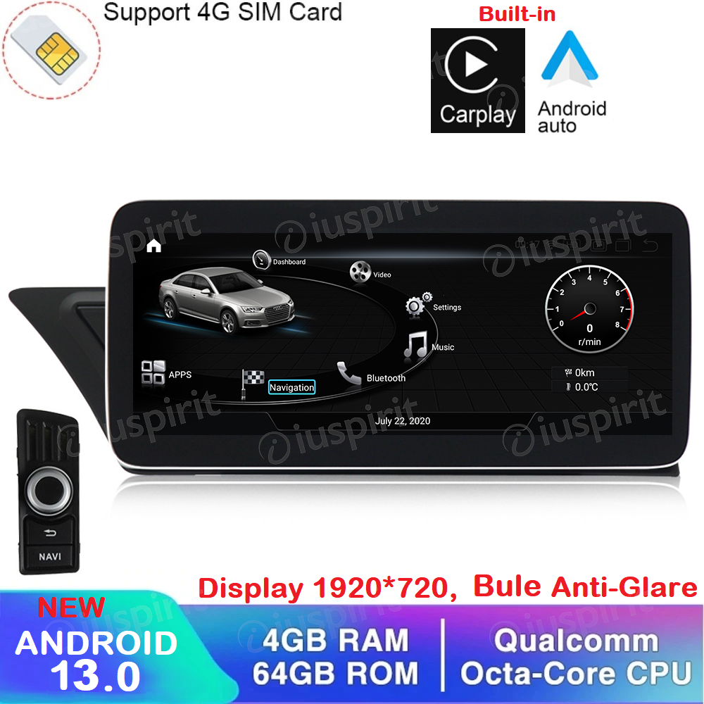 ANDROID navigatore per Audi A4 Audi A5 S5 RS4 RS5 8K B8 8T 4L 2008-2016 10.25 pollici 4GB RAM 64GB ROM Octa-Core CarPlay Android Auto Bluetooth GPS WI-FI