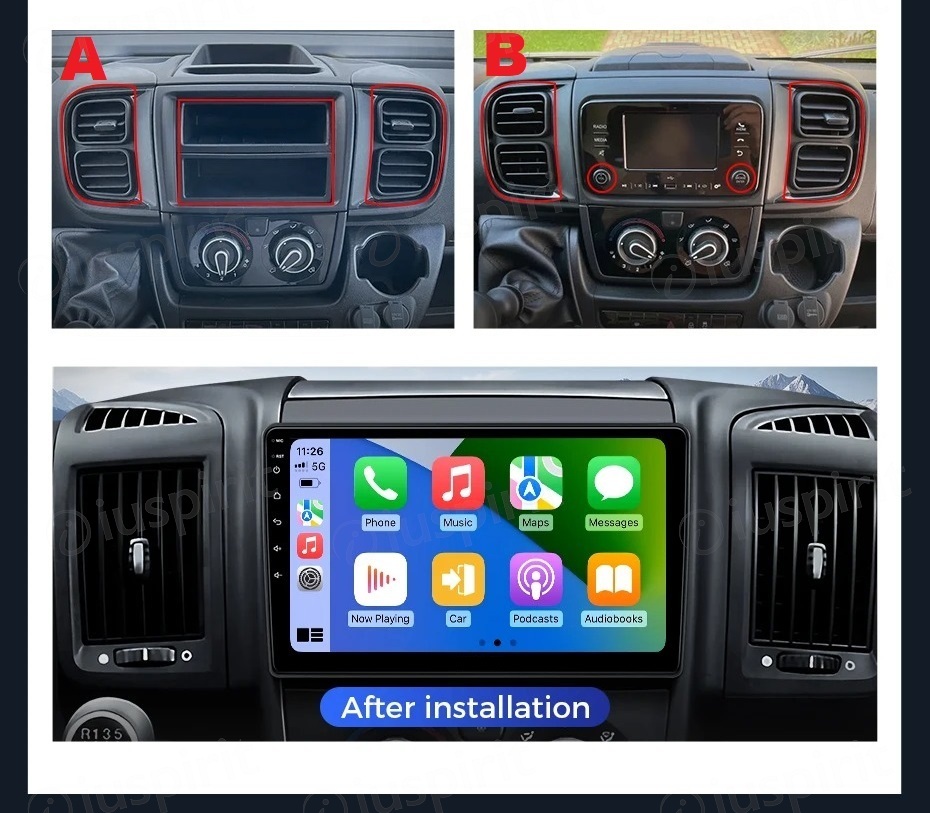 ANDROID autoradio navigatore per Fiat Ducato Van L3H2 2021-2025 Android Auto GPS USB WI-FI Bluetooth 4G LTE - immagine 7