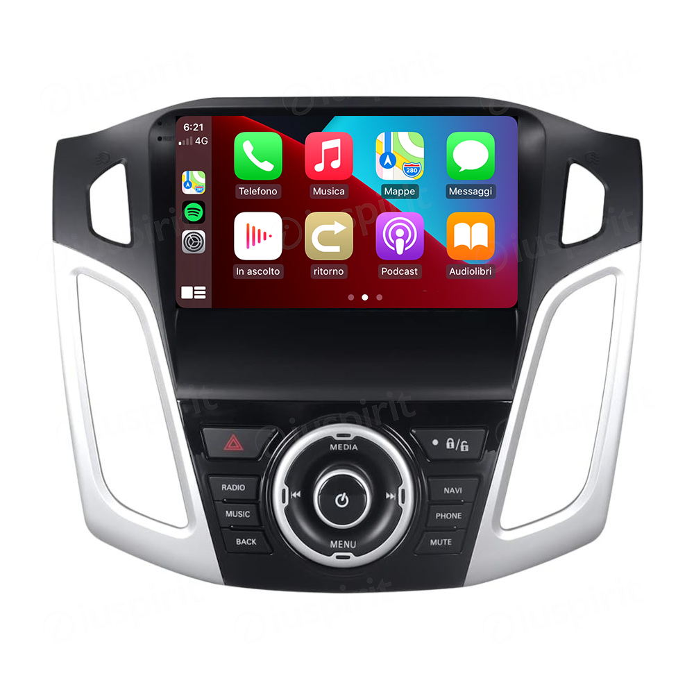 ANDROID autoradio navigatore per Ford Focus 2012-2017 CarPlay Android Auto GPS USB WI-FI Bluetooth 4G LTE