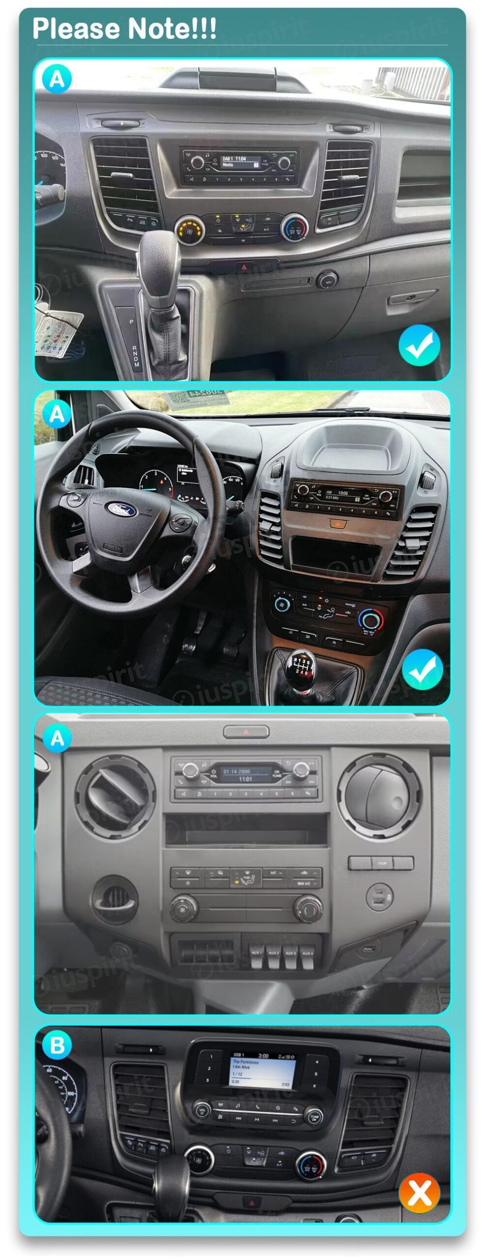 ANDROID autoradio navigatore per Ford Transit Connect Van T250 Ford Tourneo Ford F350 F450 F650 F750 2018-2023 CarPlay Android Auto GPS USB WI-FI Bluetooth 4G LTE - immagine 10